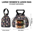 thumbnail image 5 of Pioneer Flower Floral Print Pattern Drawstring Lunch Bag Women - Drawstring Lunch Bag Insulated for Work Office - Stain-Resistant Large Lunchbags for Women with Multi-Pockets, 5 of 6