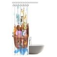 thumbnail image 2 of MYPOP Happy Animals in Noah's Ark Clipart Religion Religious Artwork Fabric Bathroom Shower Curtain with Hooks, 36 X 72 Inches, 2 of 3