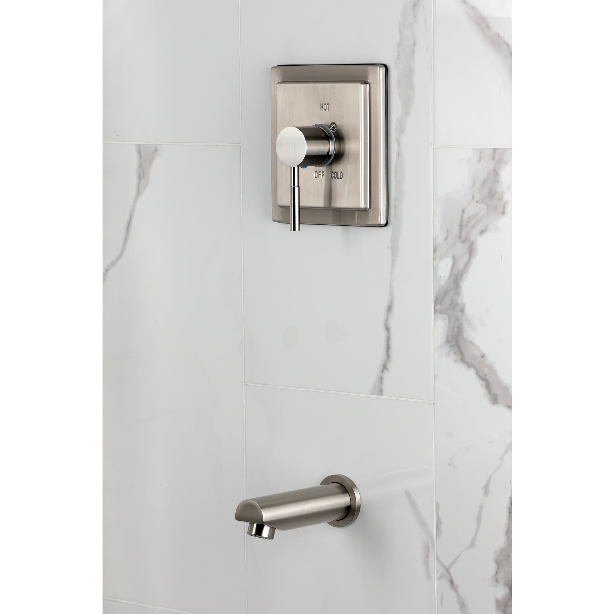 Kingston Brass KB8658DLTO Concord Single-Handle Pressure Balanced Tub Faucet in Brushed Nickel