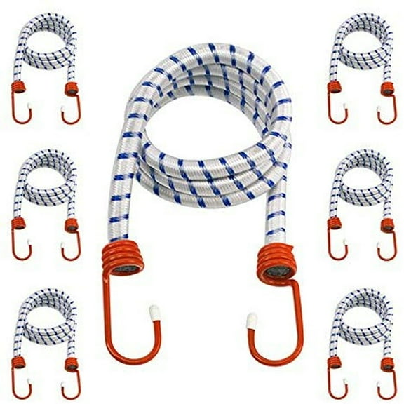 Voyager Tools Heavy Duty Elastic Tie Downs 54" Bungee Cord Moving Straps (Bag of 6)