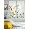 thumbnail image 2 of Botanical Floral Sheer Curtains for Living Room Bedroom Farmhouse Watercolor Floral Sheer Curtains 63 Inch Long 2 Panels Set Light Filtering Curtain Window Treatments Drapes for Dining Room, 2 of 6