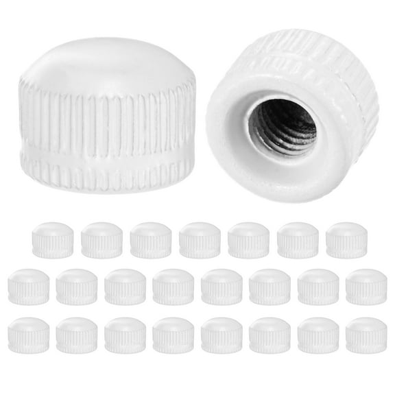25-Pack Threaded Cap Nuts, M5x11mm Screw Caps for Light Fixture, Female Knurled Knob Nut for Ceiling Light Cover Replacement [Matt White]