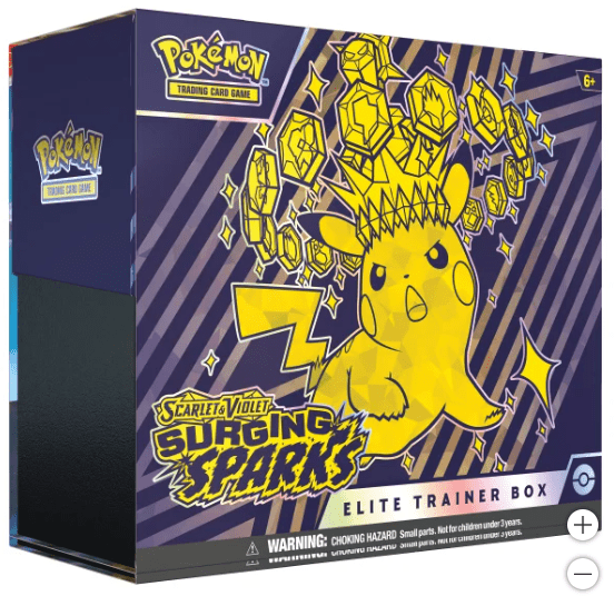 Collectible Pokemon Surging Sparks Elite Trainer Box + Booster Bundle 2-Pack