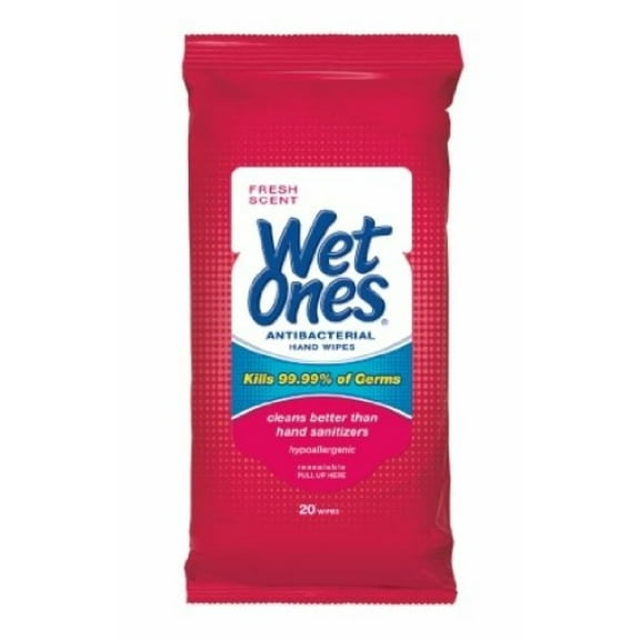 Wet Ones Antibacterial Hand Wipes (Pack of 24)