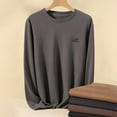 thumbnail image 4 of Men's Long Sleeve Crew Neck Thermal Shirt Warm Winter Base Layer Top Comfortable Casual Streetwear Fashion Mens Casual Crew Neck Basic Tees, 4 of 6