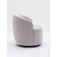 thumbnail image 5 of Swivel Accent Chair with Arm Rest, Armchair for Nursery, Living Room, Bedroom, Office & Studio, Velvet, Gray, 5 of 7