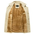 thumbnail image 6 of Fesfesfes Mens Jacket Casual Solid Turndown Single-breasted Windbreaker Multi-button Coat, 6 of 9