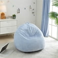 thumbnail image 4 of Urban Shop , Ribbed Compressed Foam Kids and Teen Chair, Pale Ice, 4 of 9