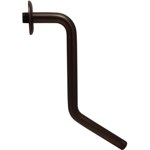 Z-Style Shower Arms with Flanges, Lowers Existing Shower Head/Handheld Shower Unit by 11 Inch, Oil Rubbed Bronze Finish - by PlumbUSA