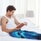 thumbnail image 5 of Balery Futuristic Blue Light Wolf Pantalones de pijama para hombre, pijama ultraligero, pantalón de descanso-Small, 5 of 6