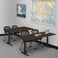 thumbnail image 2 of Romig Pillar 42 x 24 in. Steel T-Base Training Seminar Table- Neo Walnut/ Black Base, 2 of 4