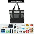 thumbnail image 2 of Bxaolu Beach Bag with Cooler, Mesh Beach Tote Bag with Zipper and Pockets Large Packable for Pool and Swimming&nbsp;Travel Essentials - Black, 2 of 8