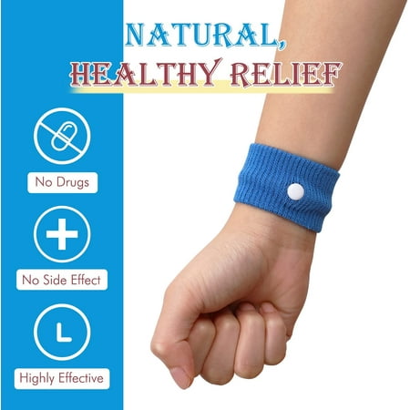 Motion Sickness Bands 4PCS Anti-Nausea Acupressure Motion Sickness or Morning Sickness Non Drowsy for Kid and Adult
