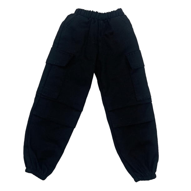 Pantalones de figura masculina a escala 1/6, pantalones de , monos, pantalones para muñecas en miniatura, moda para de figura de acción negro