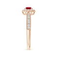 thumbnail image 3 of ANGARA Natural Vintage Inspired Ruby Milgrain Ring with Diamond Halo in 14K Rose Gold for Women (Size-4mm) | July Birthstone, Birthday, Anniversary, Jewelry Gift for Women | Natural Ruby Ring, 3 of 10