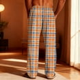 thumbnail image 4 of Blmnix Summer Bottoms Mens Pjs Sets Bamboo Pajamas Sleep Pants Pajamas Sleeveless Crew Neck Long Straight-Leg Plus Size Pajama Sets Men,M, 4 of 9