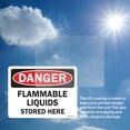 thumbnail image 5 of Flammable Liquids Stored Here OSHA Danger Vinyl Decal Label 14 Inch x 10 Inch - 5 Pack, 5 of 6