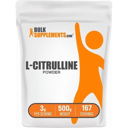 BulkSupplements L-Citrulline Powder - Amino Acid Supplement, Nitric Oxide Support - Unflavored, 3g per Serving, 500g (1.1 lbs)