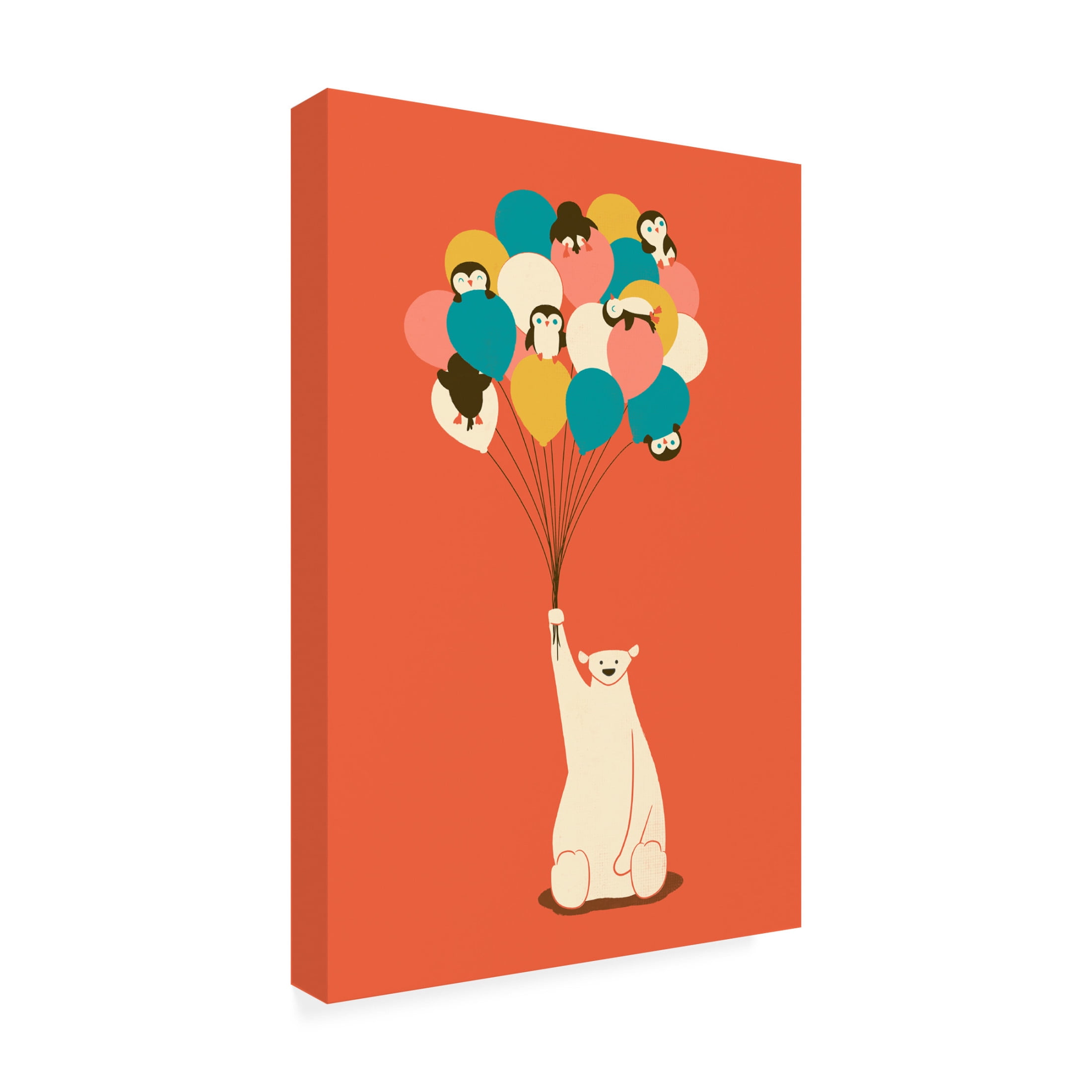 Canvas Wall Art - Jay Fleck 'Penguin Bouquet' Wall Art for Living Room, Bedroom, or Office Décor by Trademark Fine Art - 22 x 32 Inches