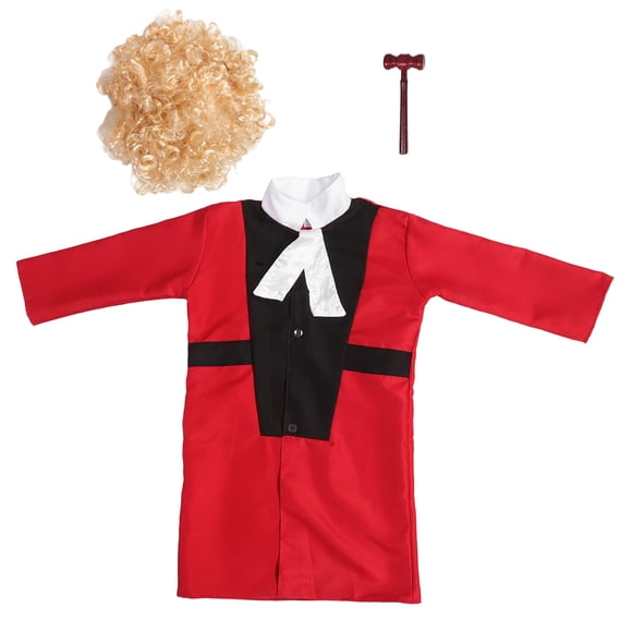 1 Set Kids Judge Costume with Wig and Gavel Role Play Judge Costume Performance Judge Costume Toddler Judge Outfit for Career Experience