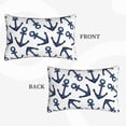 thumbnail image 4 of Naloa Navy Blue Anchor Pillowcase, Throw Pillowcase, Wrinkle-Free, Stain-Resistant with Hidden Zipper for Bedroom Sofa - 16"x24", 4 of 9