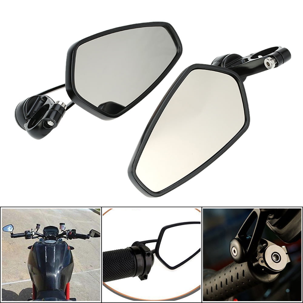 Pair Motorcycle Universal 7//8/'/' Handle Bar End Rearview Side Mirrors Aluminum US