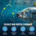 thumbnail image 3 of Double Hook Reverse Bottom Fishing Rig, Surf Fishing Hooks with Float Tackle Set, 3 of 7