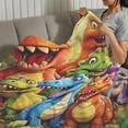 thumbnail image 6 of Cute Smiling Dinosaurs Hd Digital Print Flannel Blanket, Lightweight Flannel Throw Blanket, 2026 New Cute Colorful Smiling Dinosaurs Hd Digital Print for Kids Birthday(E, 130×150CM/51.18×59.06In), 6 of 20