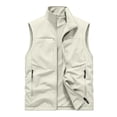 thumbnail image 6 of Zynoxe Men's Fleece Lined Vest Jacket with Side Pockets Comfort Lightweight Sleeveless Jacket for Men Classic Stand Collar Zip Up Thermal Jacket Oversized Solid Color Winter Casual Waistcoat M, 6 of 10