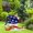 Blue, variant on Solid Color Ground Stake With Graveyard Cross Acrylic Soldier Silhouette Ground Plug Independence Day Ground Insertion For Garden Patio Pathway(Black-14.5X25X1)