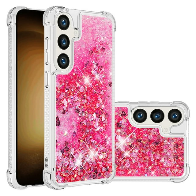Case for FOXDOCK Samsung Galaxy S24 Plus Full Corner Protection Glitter Phone Case with Ring Holder