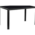 thumbnail image 2 of Black Powder-coated Steel Dining - Glass Tabletop, Fits 4 People Easily Contemporary Glass-topped Table Strong Metal Base, 47"(l) X 27.5"(w, 2 of 4