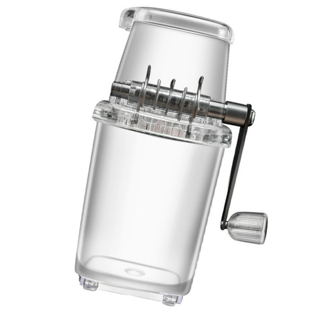 facefd Ice Crusher Small DIY Hand-Crank Ice Shaver Breaker Home Hand-Crank Ice Shaver Portable Snow Cone Machine, Clear