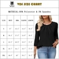 thumbnail image 3 of VDJ Womens Fall Shirts Business Work 3 4 Sleeve Fashion Blouses Solid Color Dressy Casual Crew Neck Black Business Tops Tunic Size XL, 3 of 10