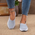 thumbnail image 2 of Rokment Womens Orthopedic Walking Running Slip on Sock Shoes Comfortable Knit Arch Support Nonslip Work Nurses Nursing Tennis Sneakers Grey Size 8, 2 of 7