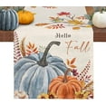 thumbnail image 1 of Thanksgiving Fall Table Runner 90 Inches Long, Cotton Linen Kitchen Dinner Table Runners Decorations, Burlap Tablerunner for Dresser/Dining/Party/Wedding, Vintage Autumn Pumpkin Maple Leaves 13"x90", 1 of 6
