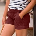 thumbnail image 5 of CAIVO Women Casual Loose Fit Wide Leg Cropped Summer Breathable Blend Elastic Waist Comfortable Shorts For Ladies Simple Outdoor Work Solid Color Bottoms, 5 of 8