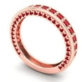thumbnail image 2 of 1.44 ctw Wedding Band for Women - 18K Rose Gold Simulated Pink Tourmaline Stackable Eternity Ring, 2 of 6