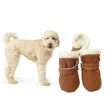 CSCHome Dog Boots Protectors Comfortable Fit for Medium Large Dog Dogs Cold Days Outdoor Walking Running Dogs Cold Days Outdoor Dog Shoes Rugged Anti-Slip Sole