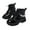 Black, variant on uvwlwu Winter Boots for Girls,Glitter Pearl Chain Boots Fashion British Style Short Boots Fall Winter Big Kids Leather Soft Sole Ankle Boots(Size:5-5.5 Years)