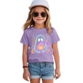 thumbnail image 4 of Vdoaml Girls Neon Ghost Halloween Graphic T-Shirt Kids Crew Neck Short Sleeve Tee Children Cute Summer Casual Top 9-10 Years Purple, 4 of 5