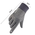 thumbnail image 5 of Naierhg 1 Pair Non-Slip Silicone Palm Fleece Lining Elastic Knitting Cuffs Unisex Gloves Waterproof Windproof Touch Screen Cycling Gloves Cycling Accessories keep warm Grey, 5 of 7