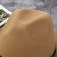 thumbnail image 3 of Fedora Hats for Women Belt Buckle Band Felt Soft Wide Brim Panama Hat Adjustable Fall Winter, 3 of 7