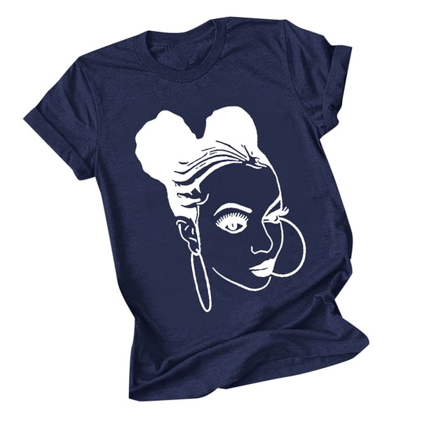 Tops de Manga Corta de las Mujeres, Cuello Redondo Impreso, Camiseta de Manga Corta para las Mujeres