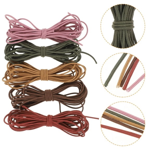 LULULION 5pcs Jewelry Hair Ties Elasticity Stretch Cord for Crafts Women DIY Use