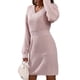 thumbnail image 2 of Vestido de suéter de manga larga, vestido de suéter de manga larga, vestido de punto con cuello en V, vestido ajustado, ultra sensible, 2 of 6