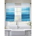 thumbnail image 5 of Abstract Sea Sheer Curtains 45 Inches Long 2 Panels Blue Theme Gradient Watercolor Ocean Scenery Light Filtering Semi Sheer Window Curtains Drapes for Bedroom Living Room 52"x45", 5 of 7