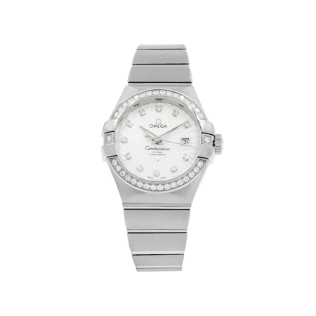 Omega Constellation Silver Diamond White Gold Ladies Watch 123.55.31.20.55.003