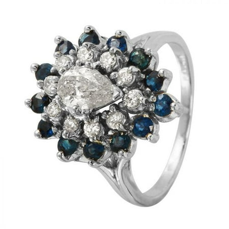 Foreli 1.9CTW Diamond And Sapphire 14K White Gold Ring