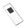 thumbnail image 3 of Encendedor de cigarrillos delgado, sin llama, activado por tacto, plateado, resistente al viento, recargable por USB, 3 of 8